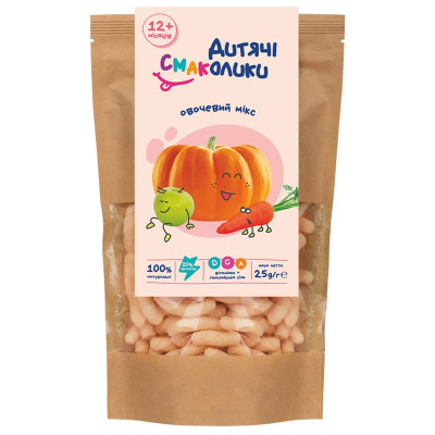 Палички неглазуровані Дитячі Смаколики Овочевий мікс, з 12 міс., 25 г в Тернополе Палички неглазуровані Дитячі Смаколики Овочевий мікс, з 12 міс., 25 г в Тернополе