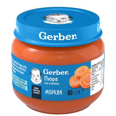Овочеве пюре Gerber Морква, з 6 міс., 80 г Овочеве пюре Gerber Морква, з 6 міс., 80 г