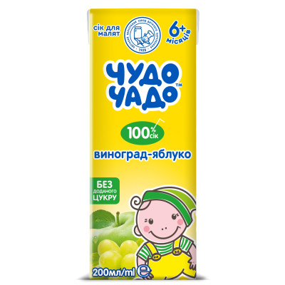 Сік Чудо-Чадо Виноград-яблуко, з 6 міс., 200 мл в Тернополе Сік Чудо-Чадо Виноград-яблуко, з 6 міс., 200 мл в Тернополе