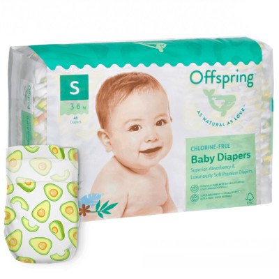 Підгузки Offspring Avocuddle, розмір S, 3-6 кг, 48 шт. Підгузки Offspring Avocuddle, розмір S, 3-6 кг, 48 шт.