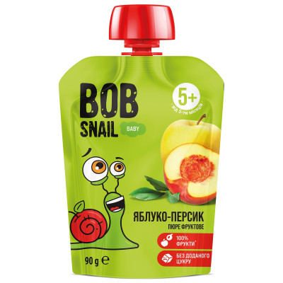 Фруктове пюре Равлик Боб Яблуко-персик, 5 міс., 90 г в Ровном Фруктове пюре Равлик Боб Яблуко-персик, 5 міс., 90 г в Ровном