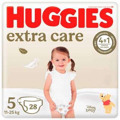 Підгузки Huggies Extra Care, розмір 5, 11-25 кг, 28 шт. в Полтаве