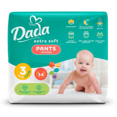 Підгузки-трусики Dada Extra Soft, розмір 3, 6-11 кг, 34 шт.