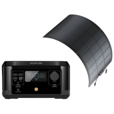 Портативная электростанция EcoFlow RIVER mini + солнечная панель100W Solar Panel – гибкая