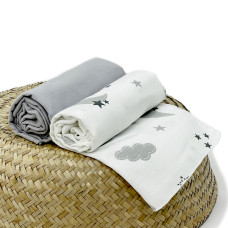 Набір пелюшок Piccolino Honey dreams: фланель і муслін, 80 х100 см Набір пелюшок Piccolino Honey dreams: фланель і муслін, 80 х100 см