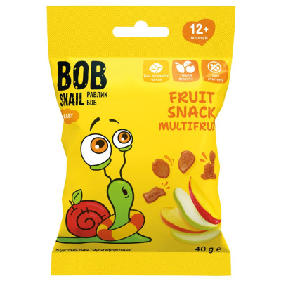 Фруктовий снек Равлик Боб Мультифруктовий, з 12 міс., 40 г в Тернополе Фруктовий снек Равлик Боб Мультифруктовий, з 12 міс., 40 г в Тернополе