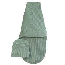 Комплект MagBaby Strip Olive: європелюшка на липучці та шапка Комплект MagBaby Strip Olive: європелюшка на липучці та шапка