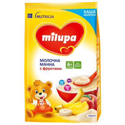 Молочна манна каша Milupa з фруктами, з 6 міс., 210 г в Ровном Молочна манна каша Milupa з фруктами, з 6 міс., 210 г в Ровном