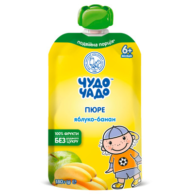 Фруктове пюре Чудо-Чадо Яблуко-банан, з 6 міс., 180 г в Ровном