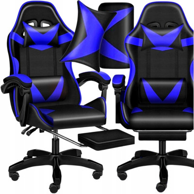 Кресло геймерское PLAYER с подставкой для ног Blue/Black (100002) в Полтаві