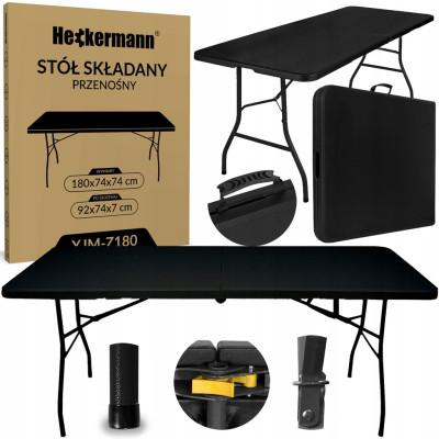 Стол складной переносной Heckermann 180х74х74 Black (XJM-Z180) в Житомирі